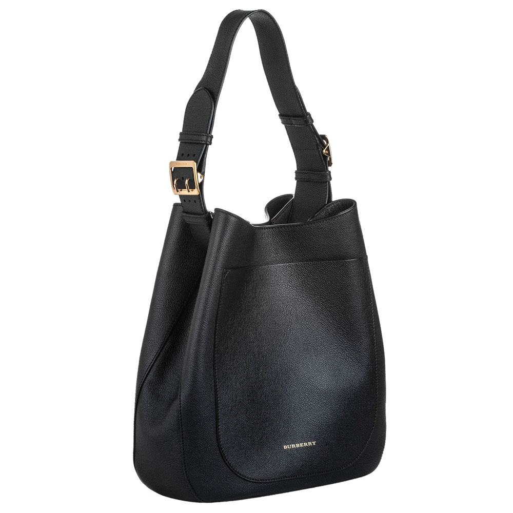 

Burberry Black Leather Hobo Bag