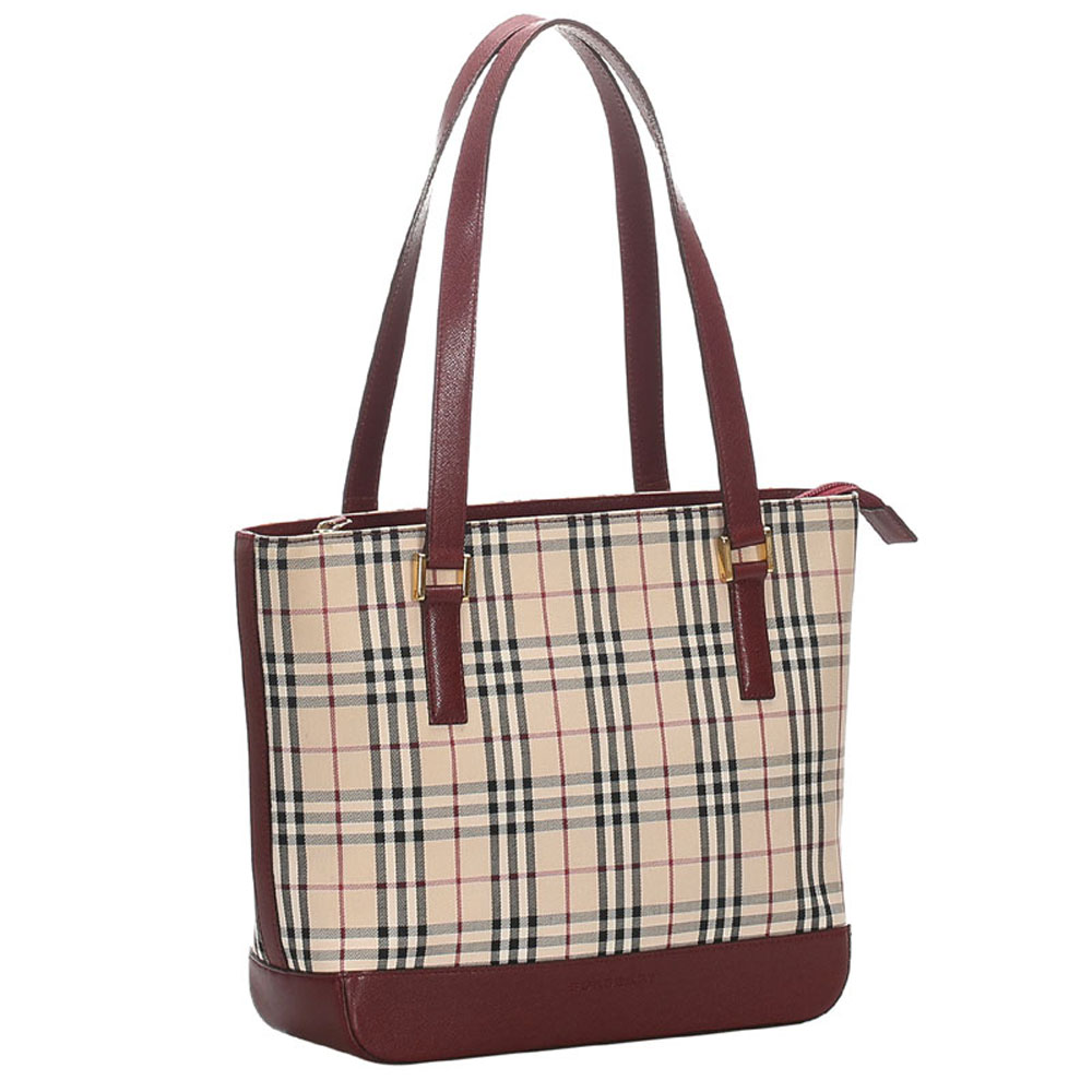 

Burberry Brown/Beige House Check Canvas Tote Bag