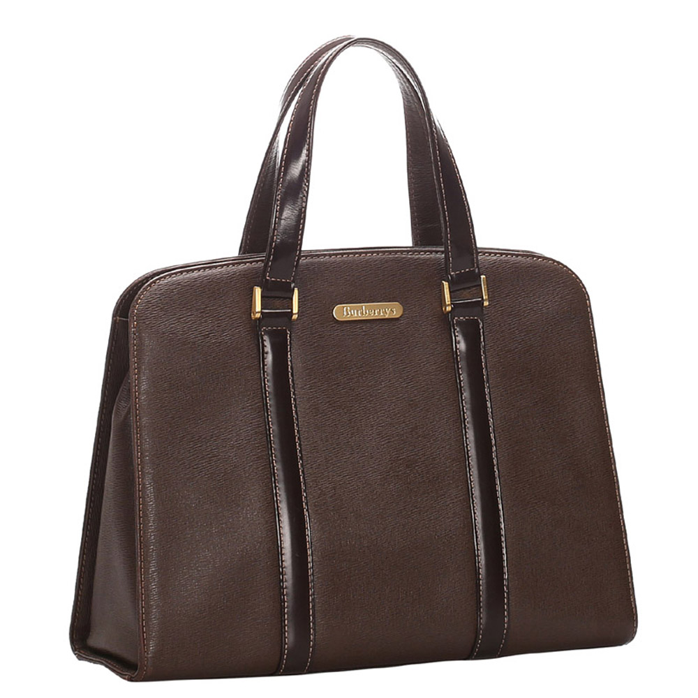 

Burberry Brown Leather Satchel Bag