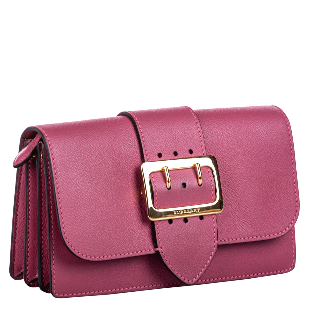 

Burberry Pink Leather Buckle Crossbody Bag
