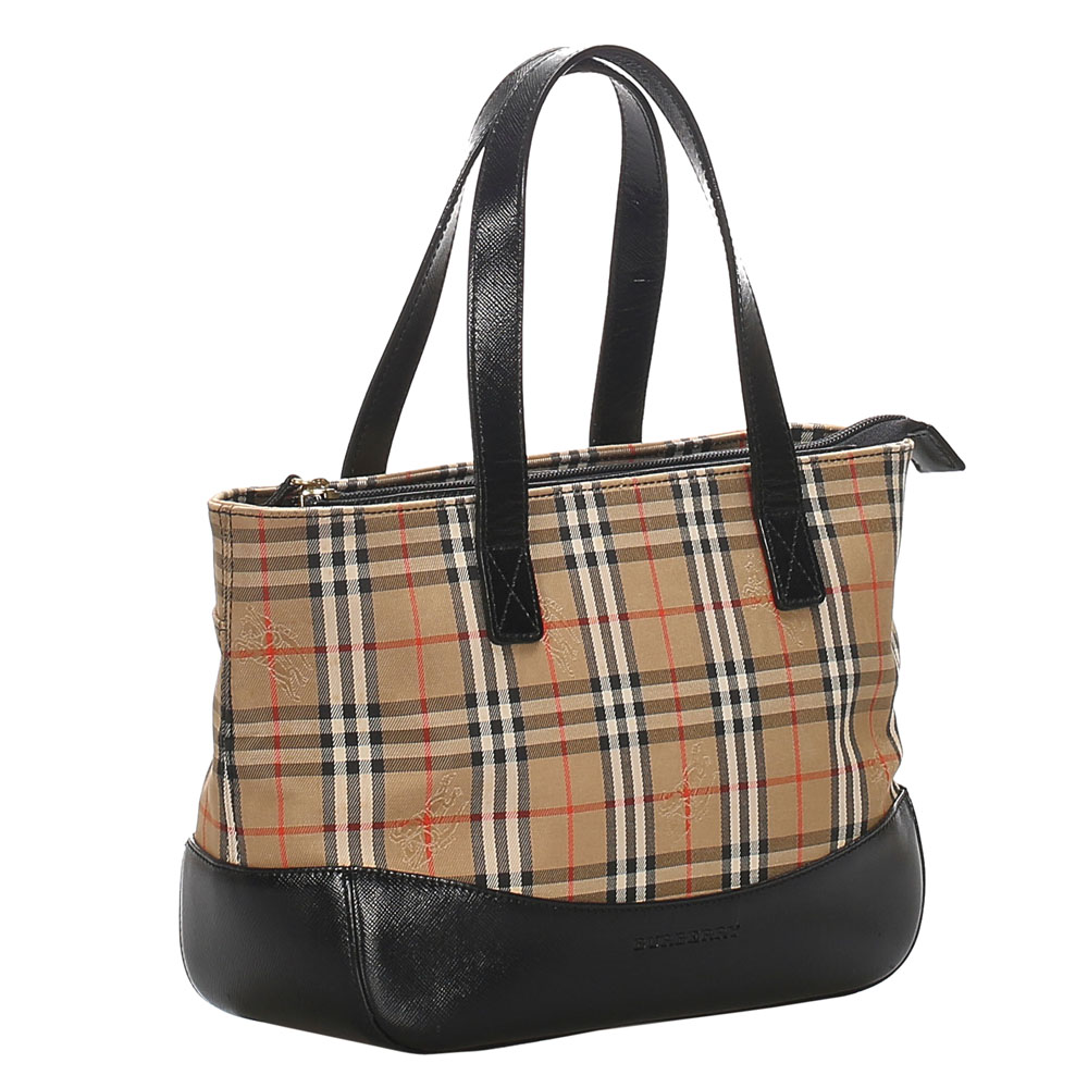 

Burberry Brown/Beige Haymarket Check Canvas Shoulder Bag, Multicolor