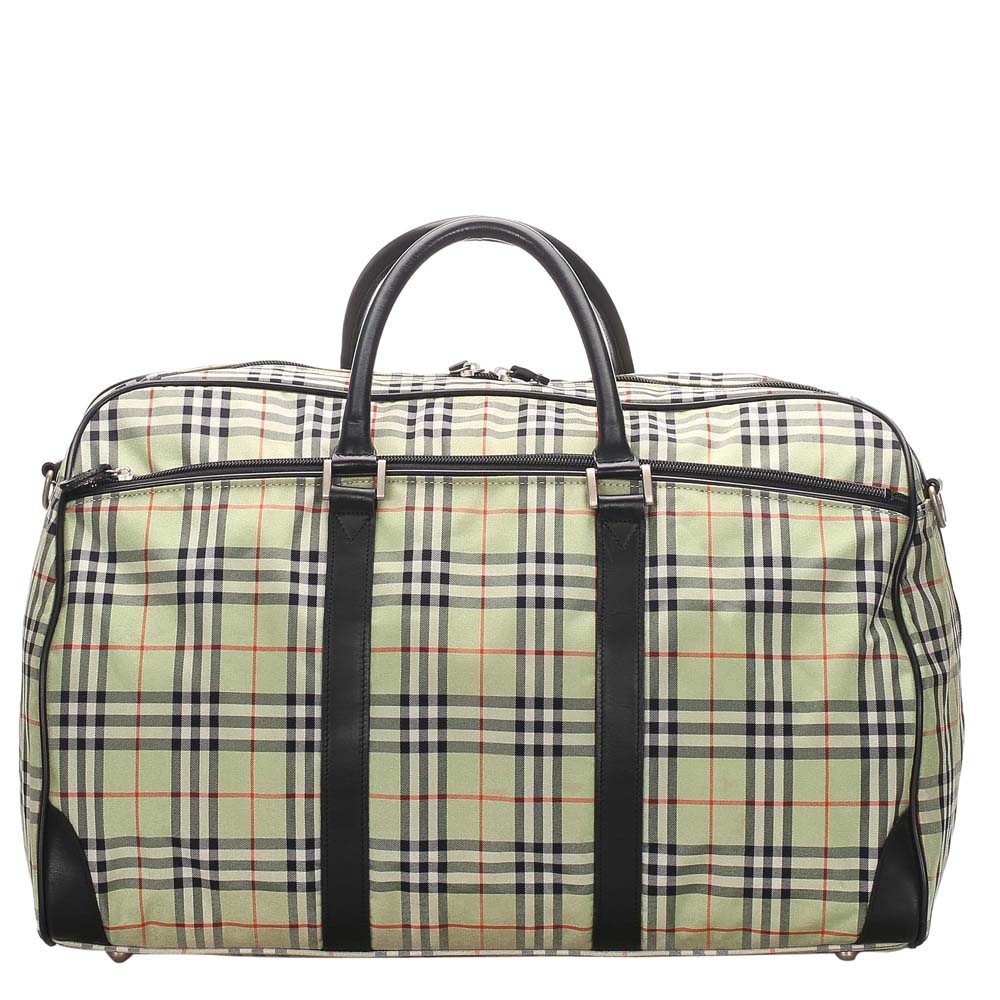

Burberry Brown House Check Canvas Travel Bag