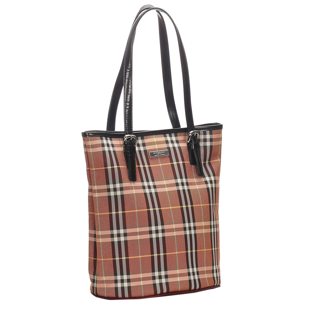 

Burberry Brown House Check Canvas Tote Bag