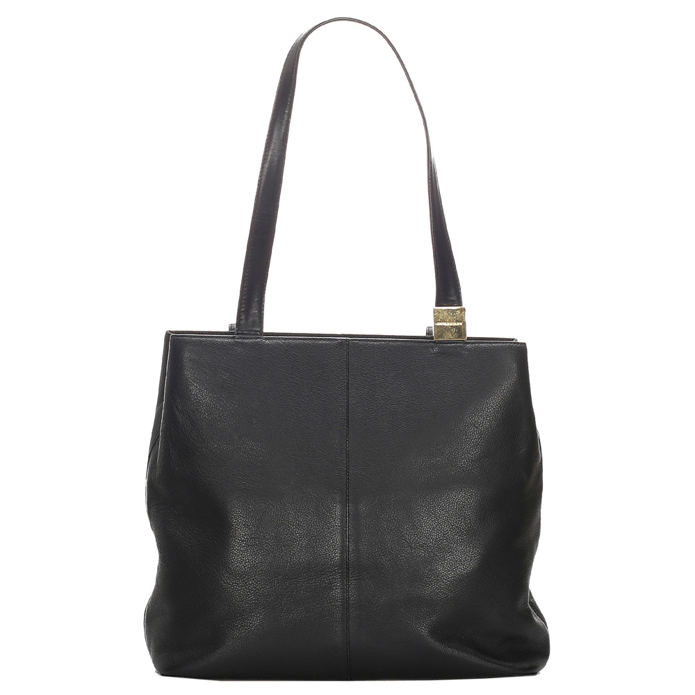 burberry black leather shoulder bag