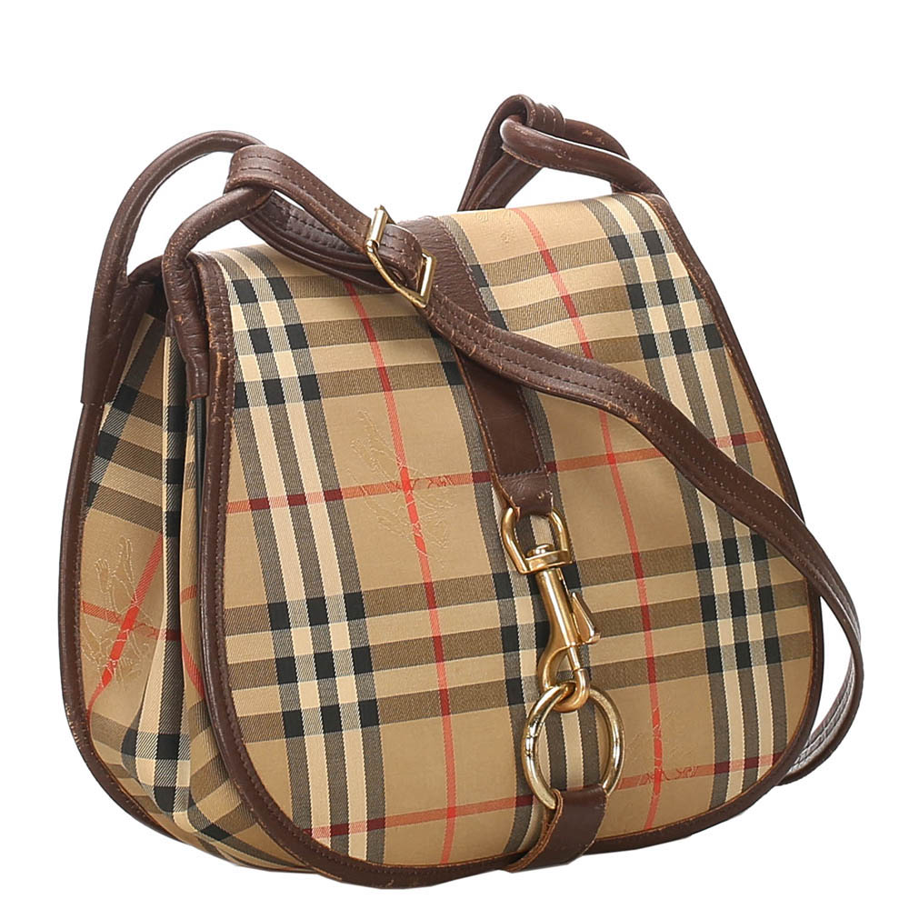 

Burberry Brown/Beige House Check Canvas Shoulder Bag