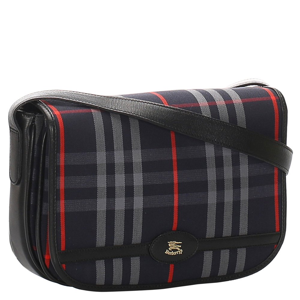 

Burberry Blue/Navy Plaid Canvas Shoulder Bag