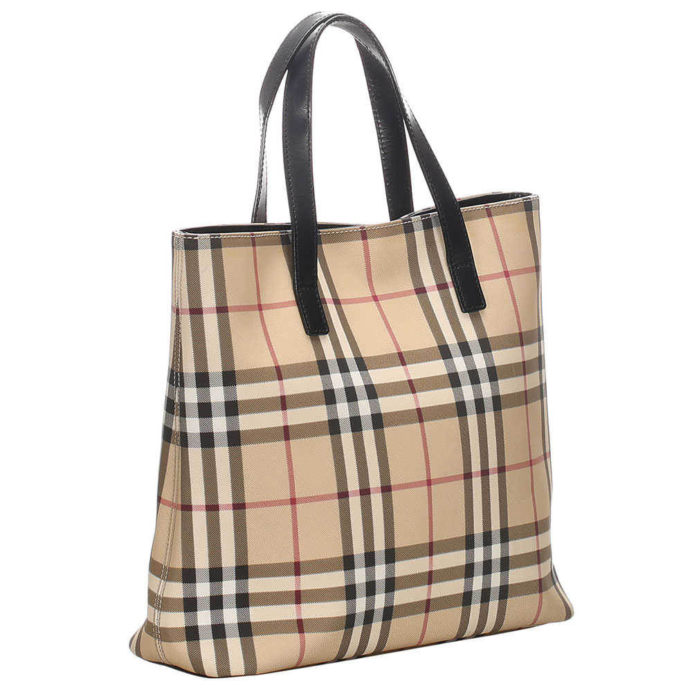 

Burberry Brown/Beige House Check Canvas Tote Bag