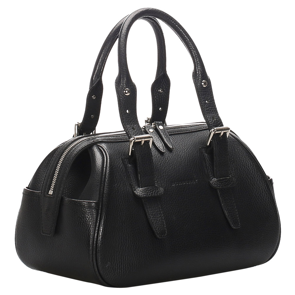 

Burberry Black Leather Satchel Bag