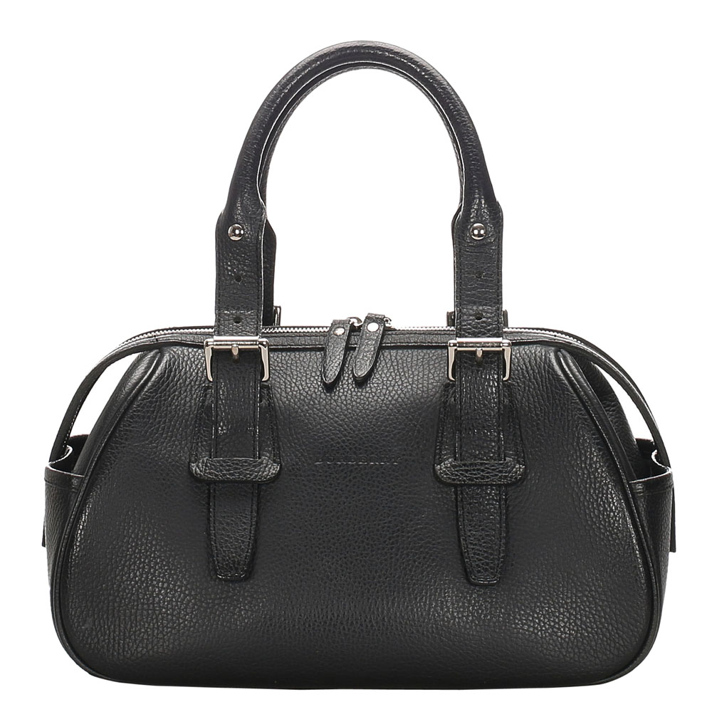 Burberry Black Leather Satchel Bag 