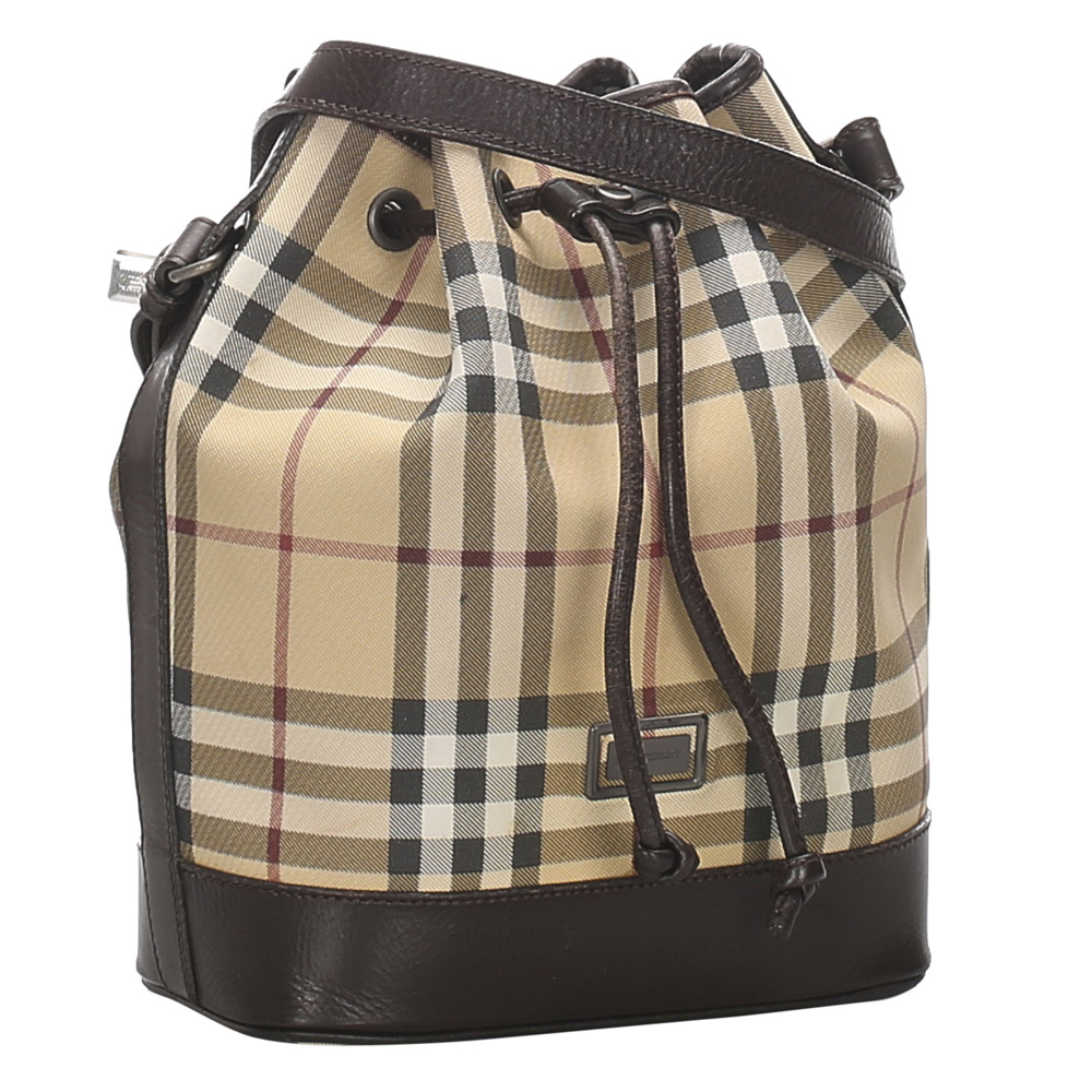 

Burberry Blue/Navy House Check Canvas Bucket Bag