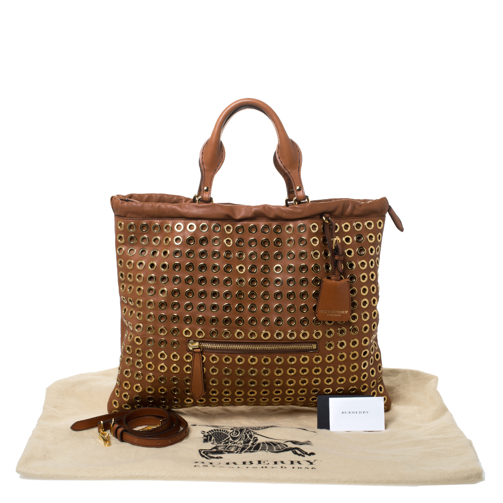 Zipped Regent Tote in Tan Woven Leather