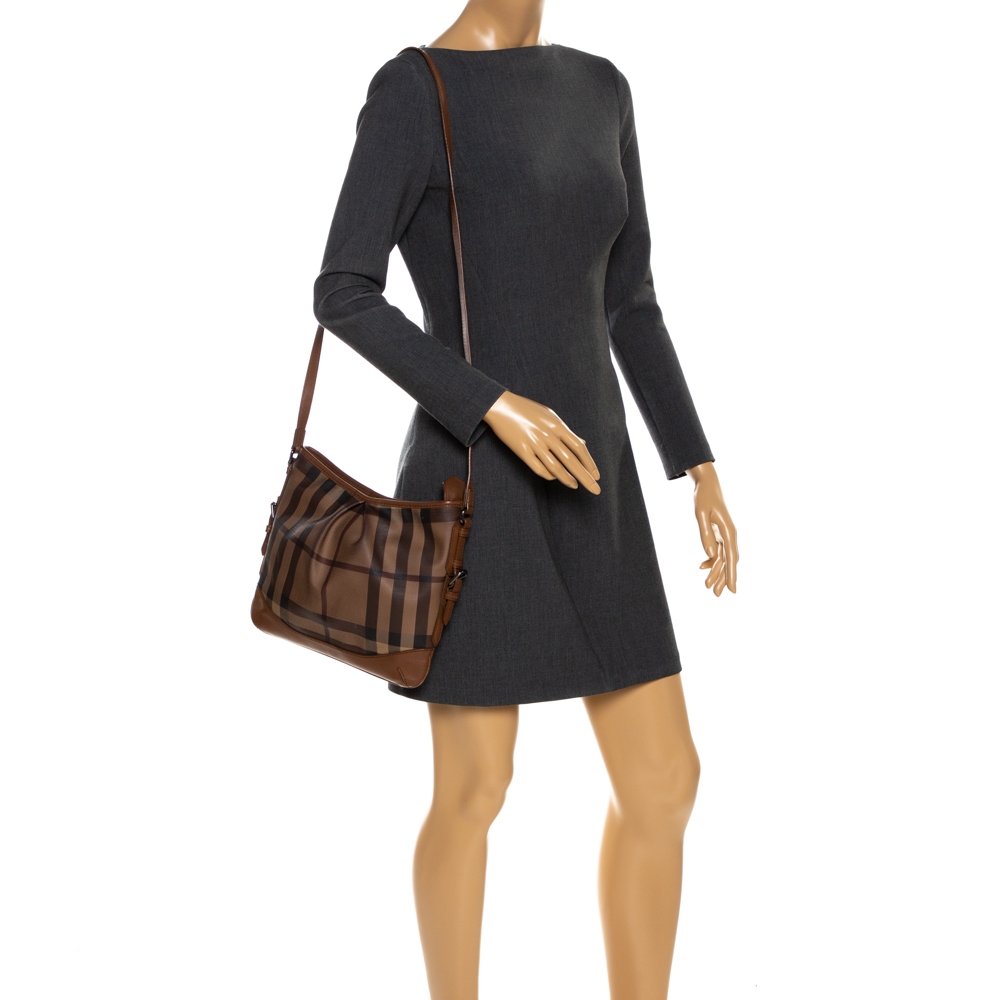 

Burberry Brown Smoke House Check PVC and Leather Crossbody Bag
