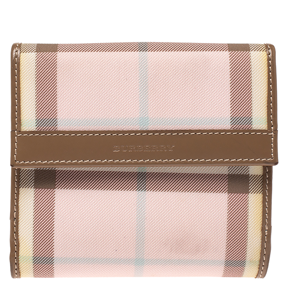 PVC and Leather Compact Wallet Burberry 