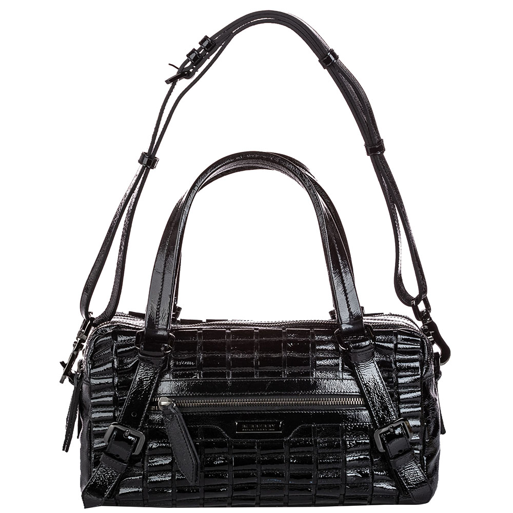 burberry black patent leather handbag