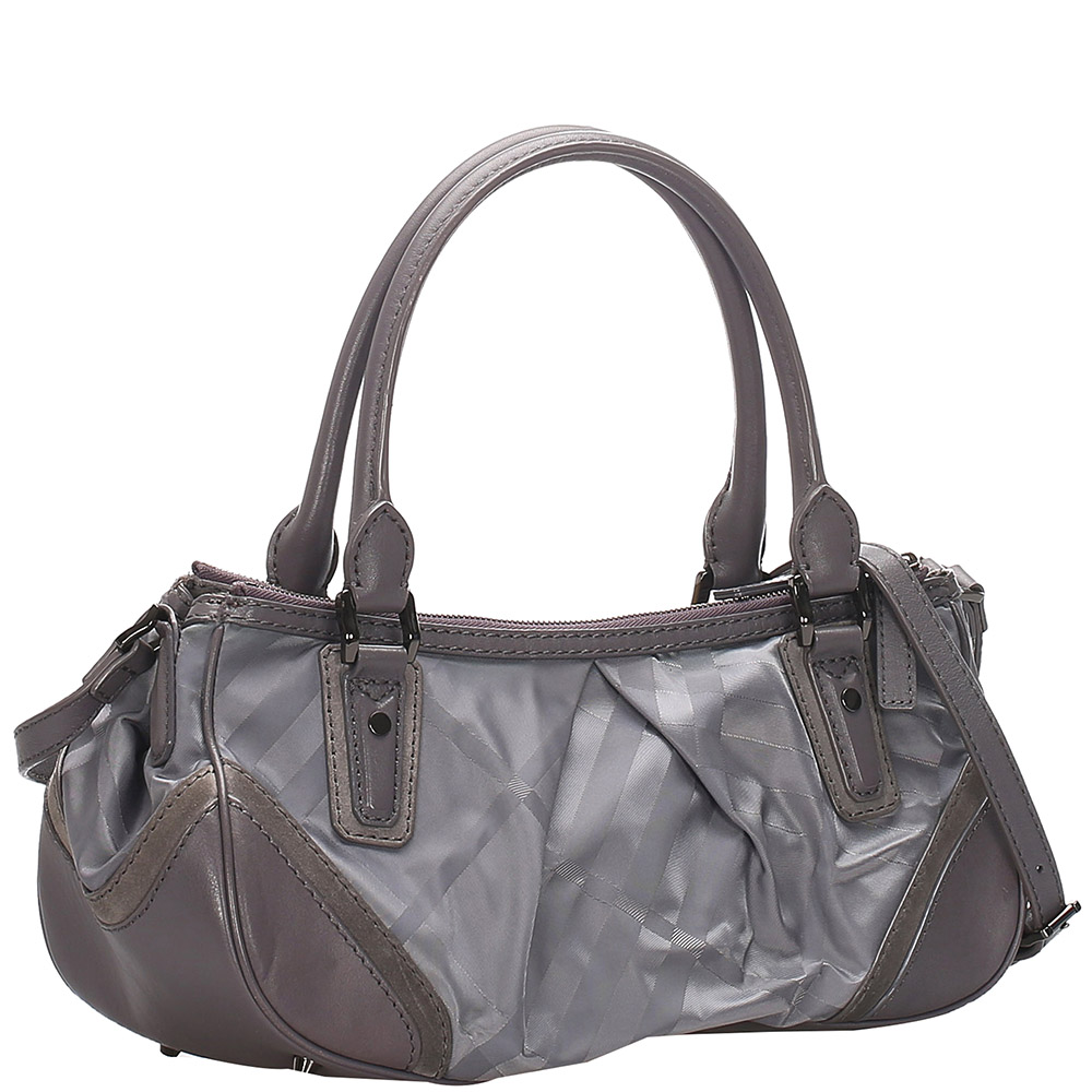 

Burberry Grey Plaid Nylon Crossbody Bag