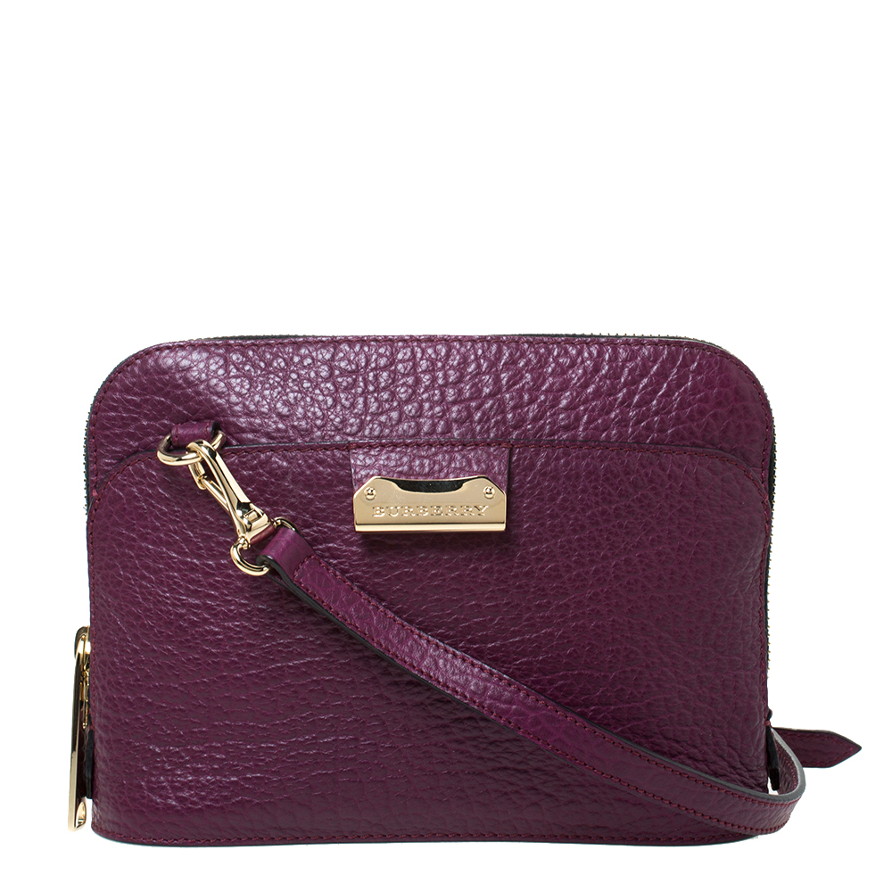 plum leather crossbody bag