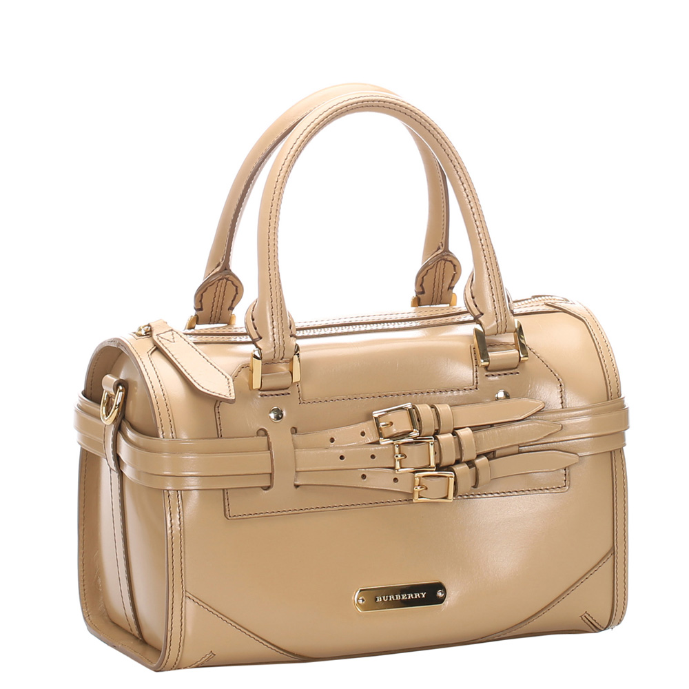

Burberry Brown Patent Leather Satchel Bag