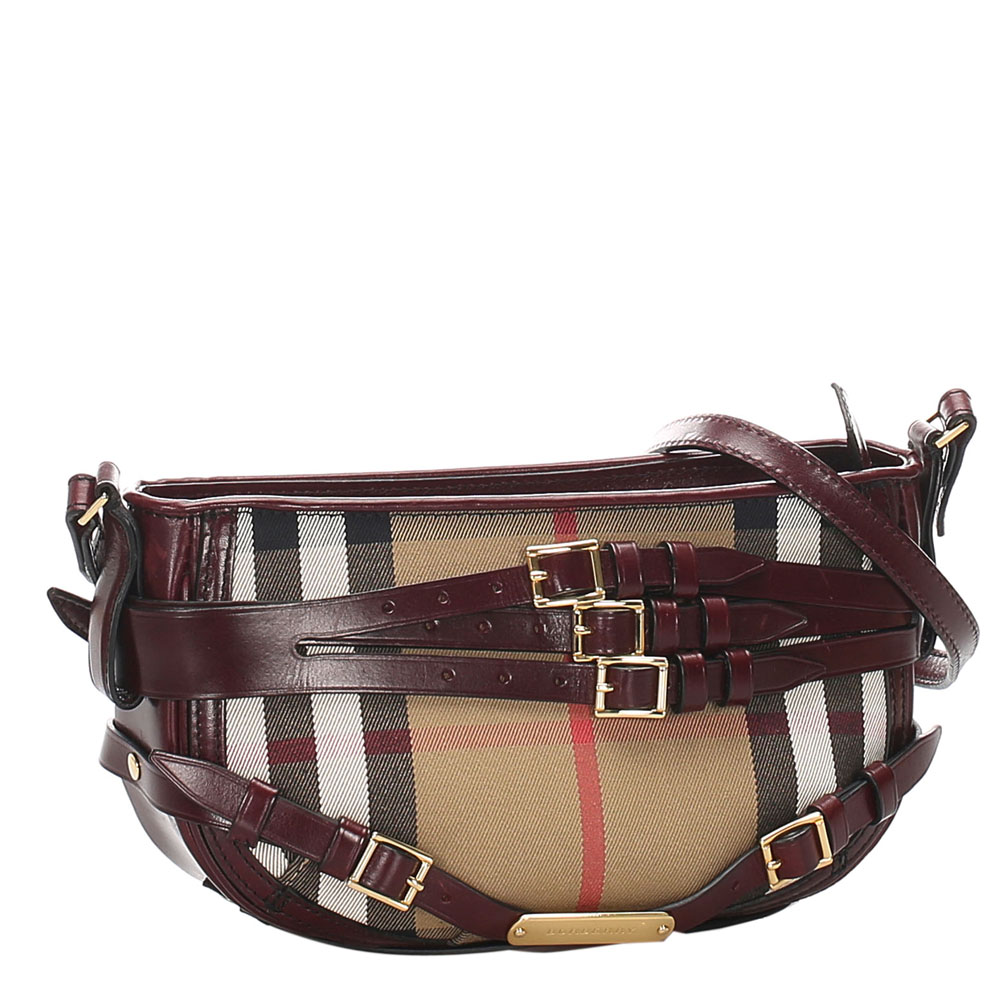 

Burberry Brown House Check Canvas Crossbody Bag