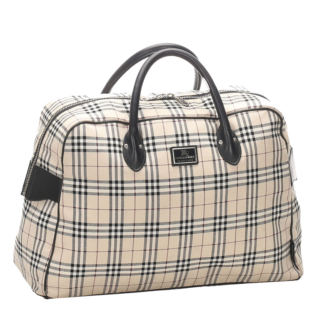 

Burberry Brown/Beige House Check Canvas Travel Bag