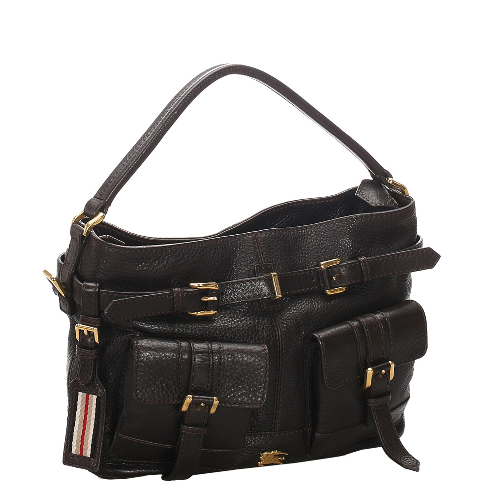 

Burberry Dark Brown/Brown Leather Satchel Bag