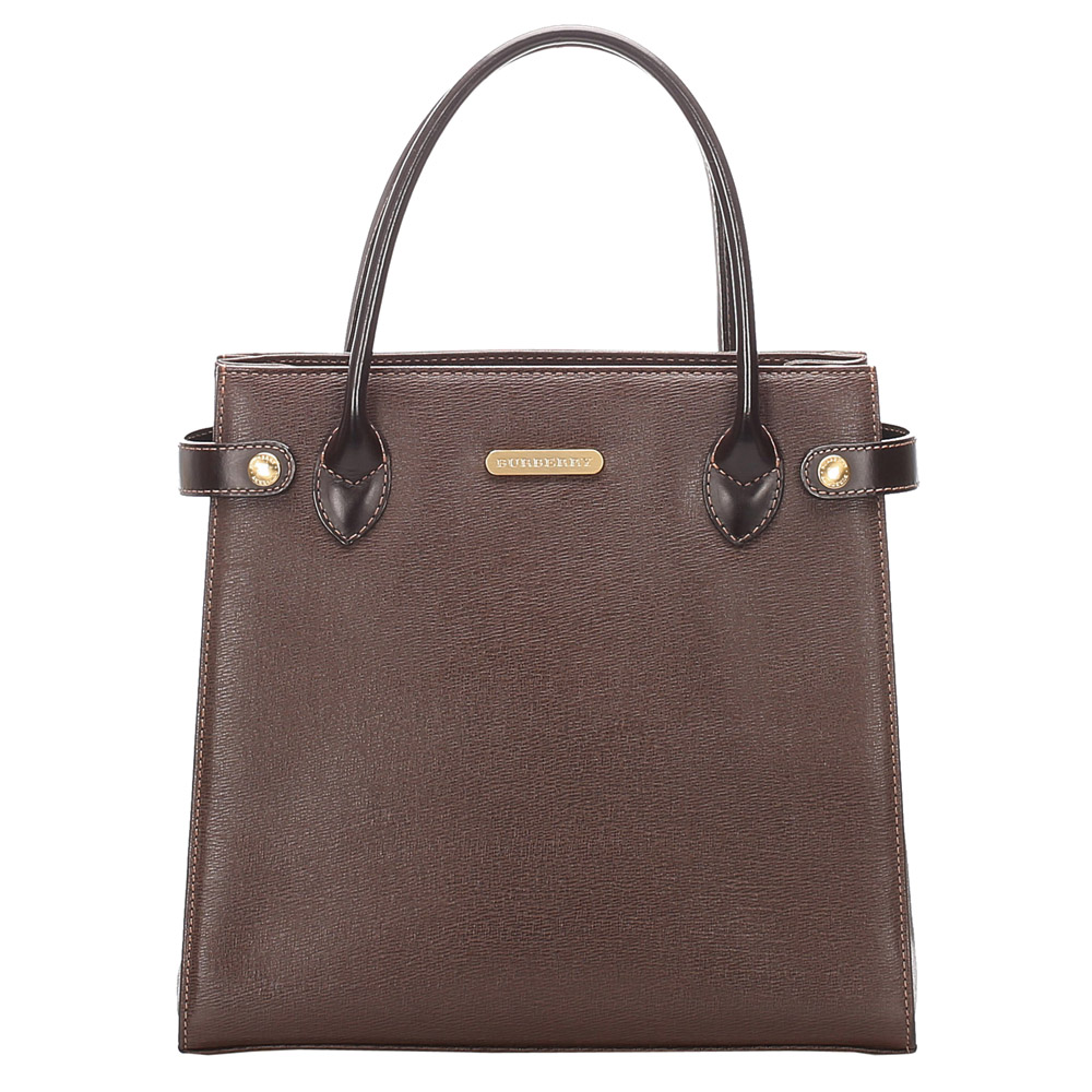 dark brown leather bag