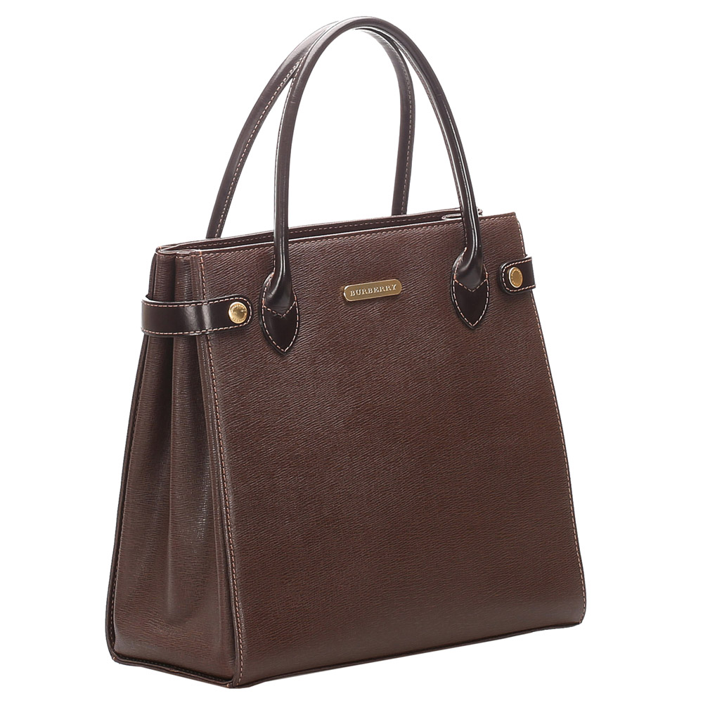 

Burberry Brown/Dark Brown Leather Tote Bag