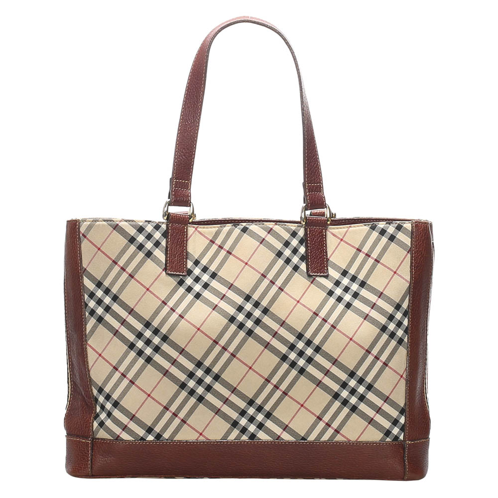 burberry nova check tote bag