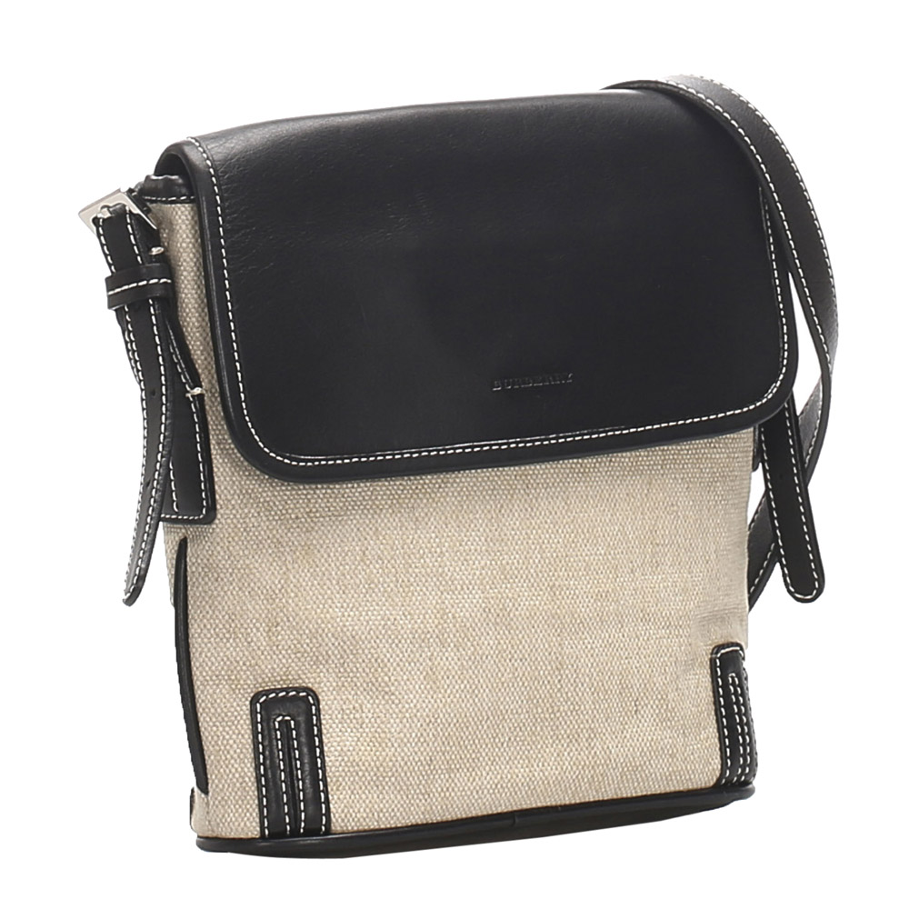 

Burberry Black/Beige Canvas Leather Crossbody Bag