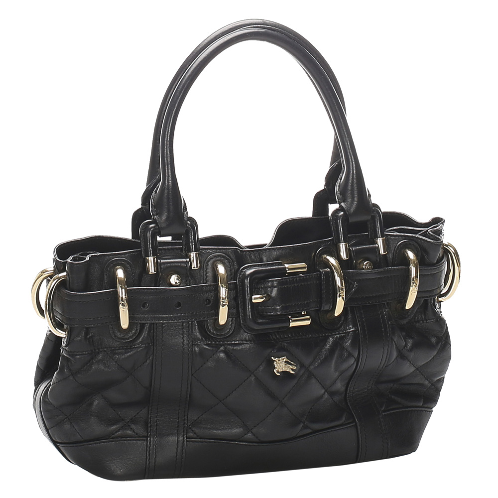 

Burberry Black Quilted Leather Satchel Bag