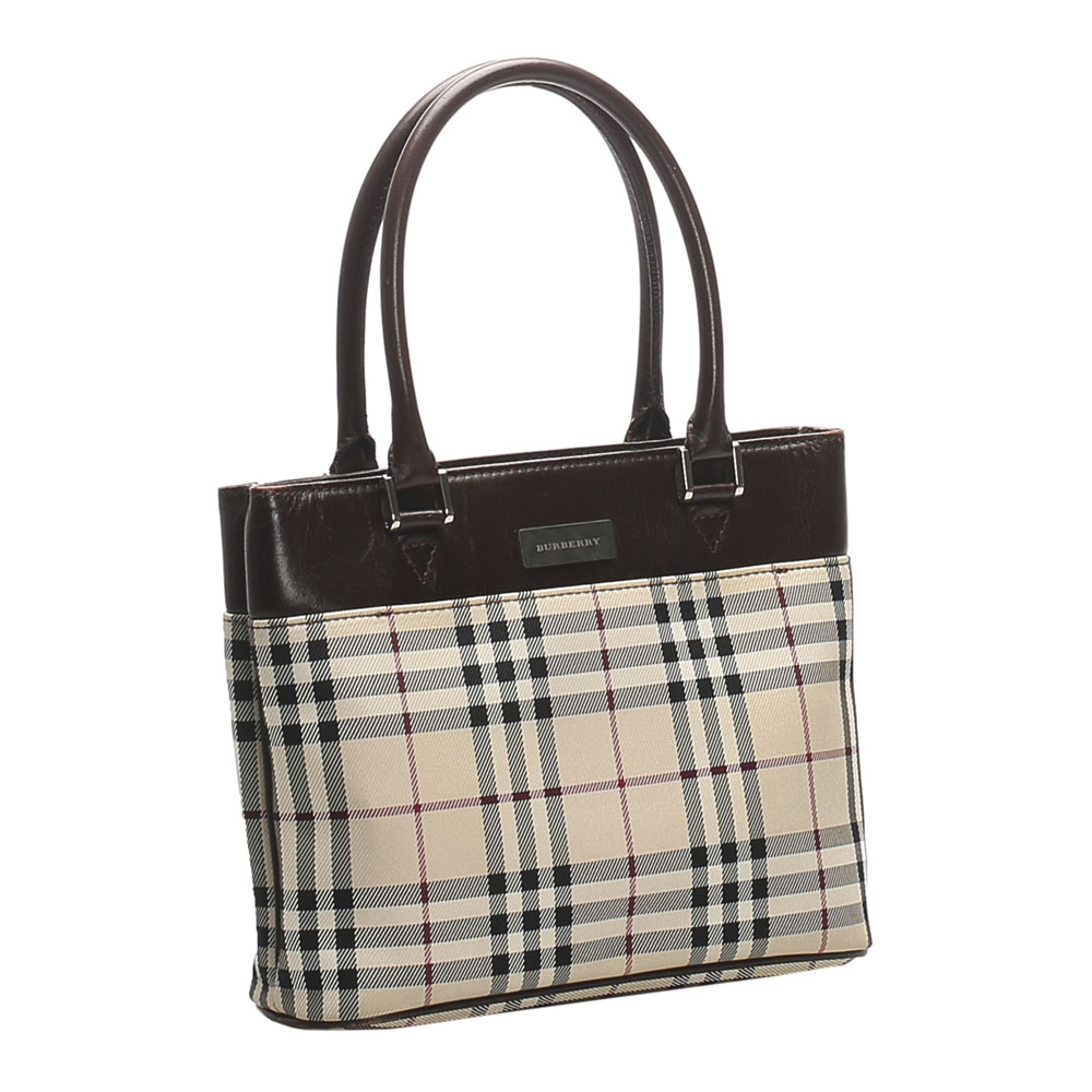 

Burberry Brown/Beige House Check Canvas Satchel Bag