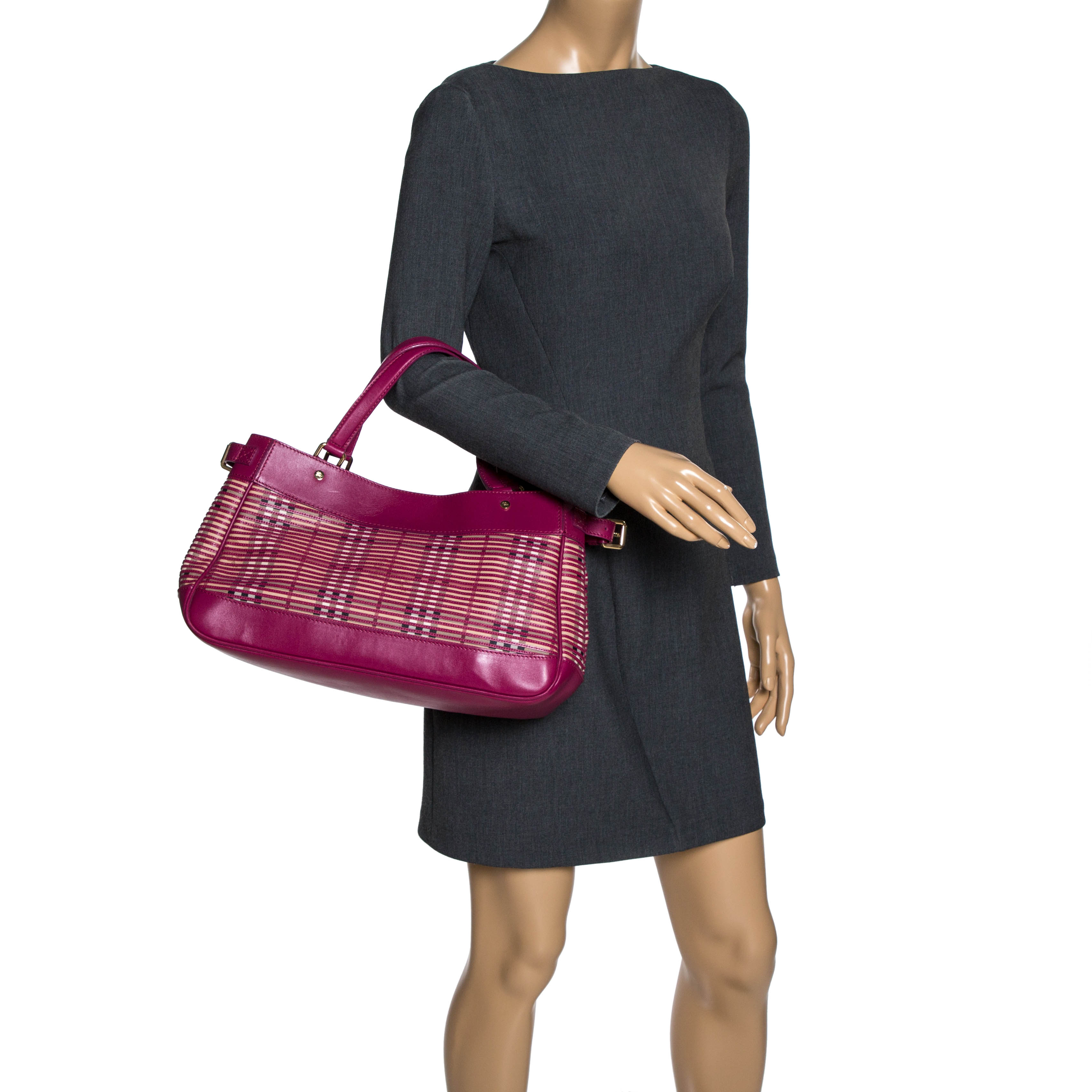 

Burberry Pink Coated Canvas and Leather Satchel