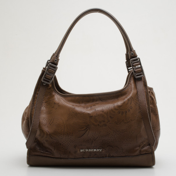 مملوكة مسبقًا Burberry Limited Edition Nutmeg Degrade Lace Leather Large Hobo