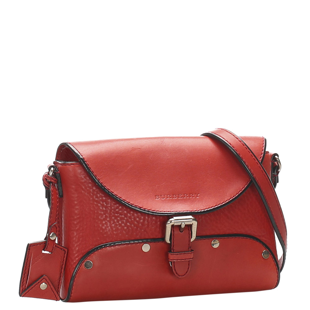 

Burberry Red Leather Shoulder Bag