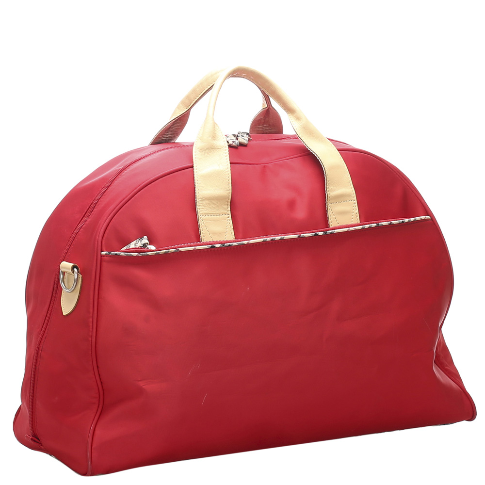 

Burberry Red Nylon Boston Bag, Multicolor
