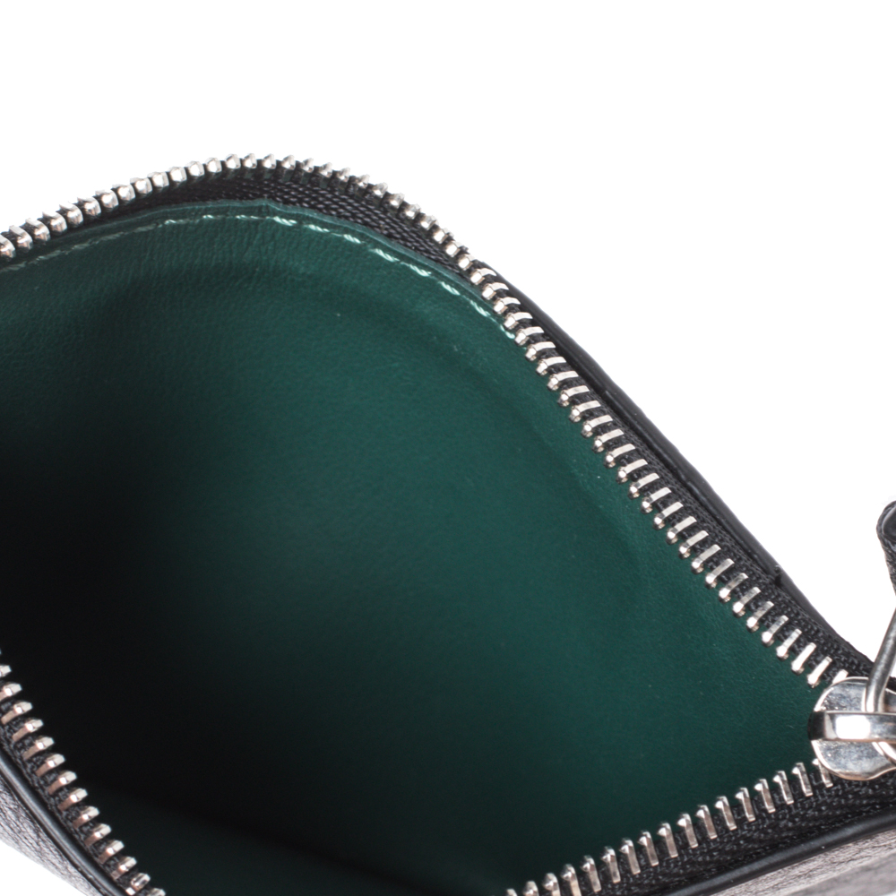

Burberry Black/Green Leather Alwyn Zip Card Holder