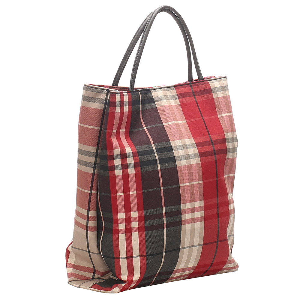 

Burberry Red/Multicolor Canvas Tote Bag