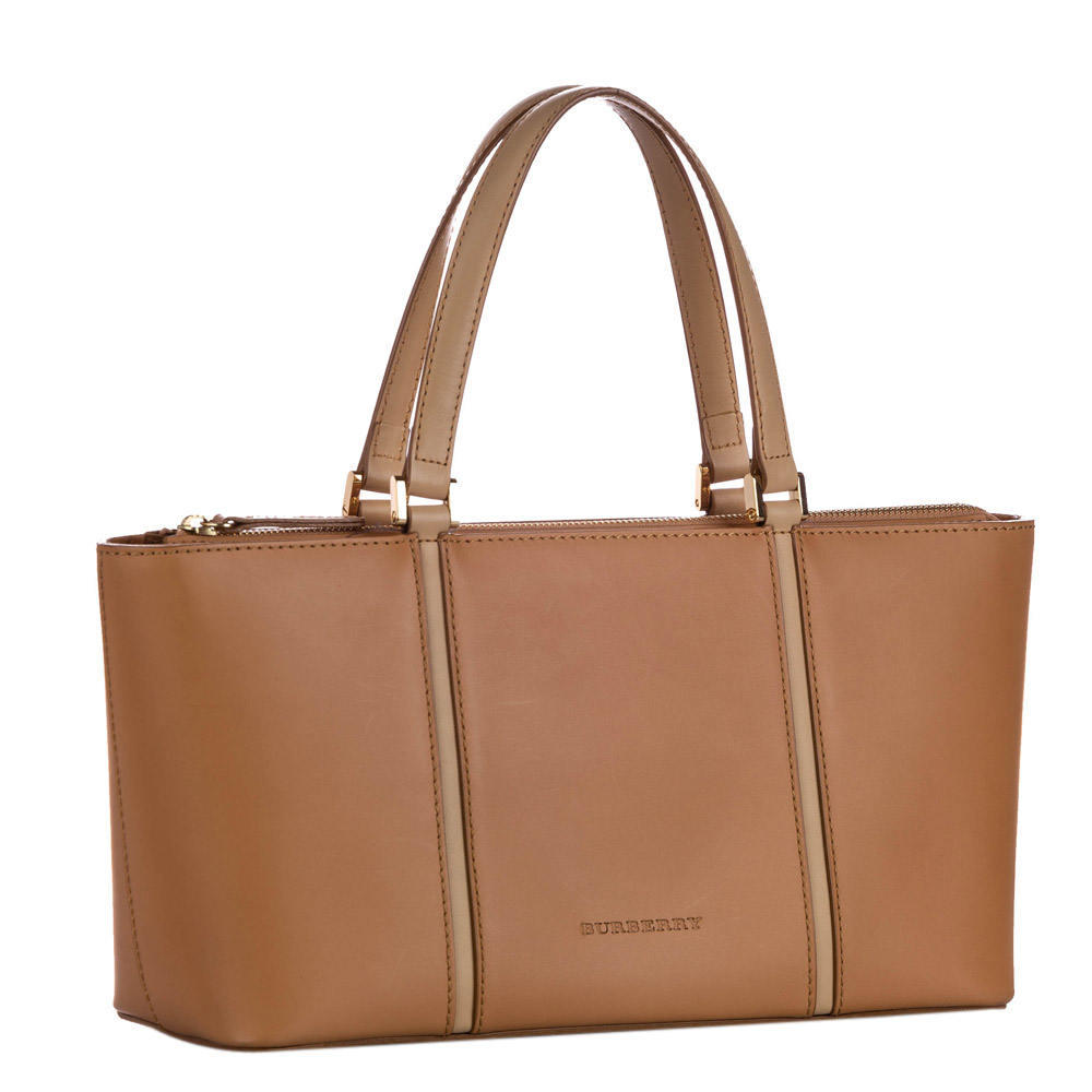 

Burberry Beige/Brown Leather Tote Bag