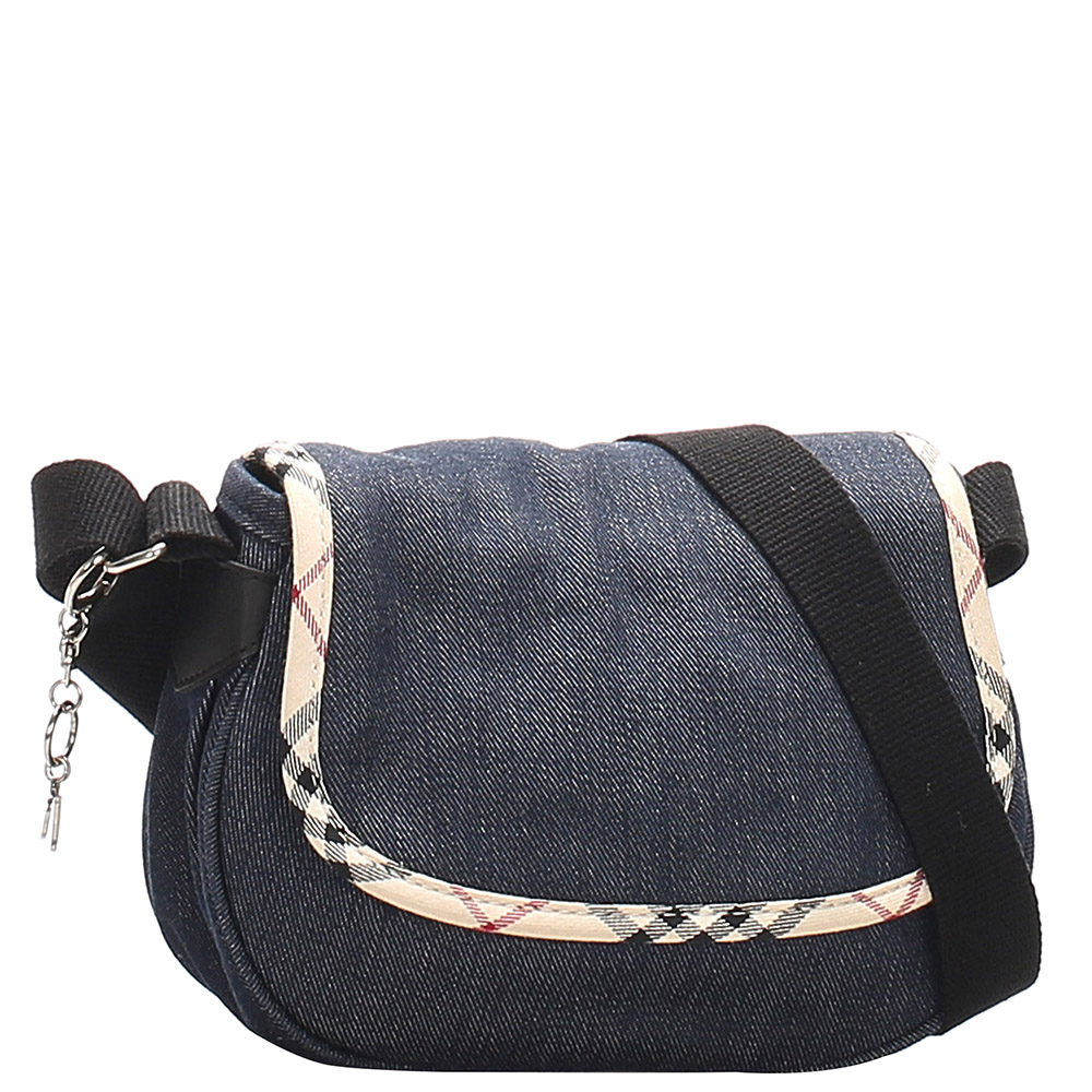 

Burberry Blue Nova Check Denim Crossbody Bag