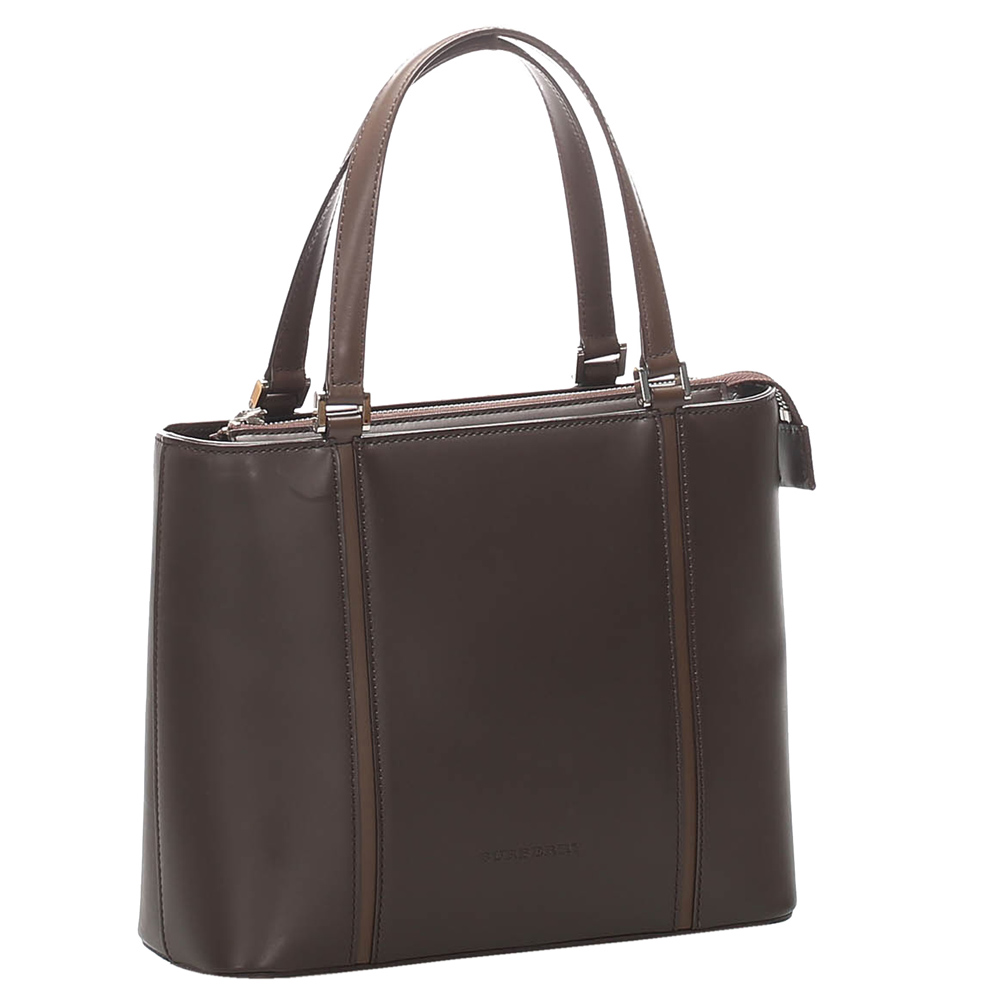 

Burberry Brown/Dark Brown Leather Tote Bag