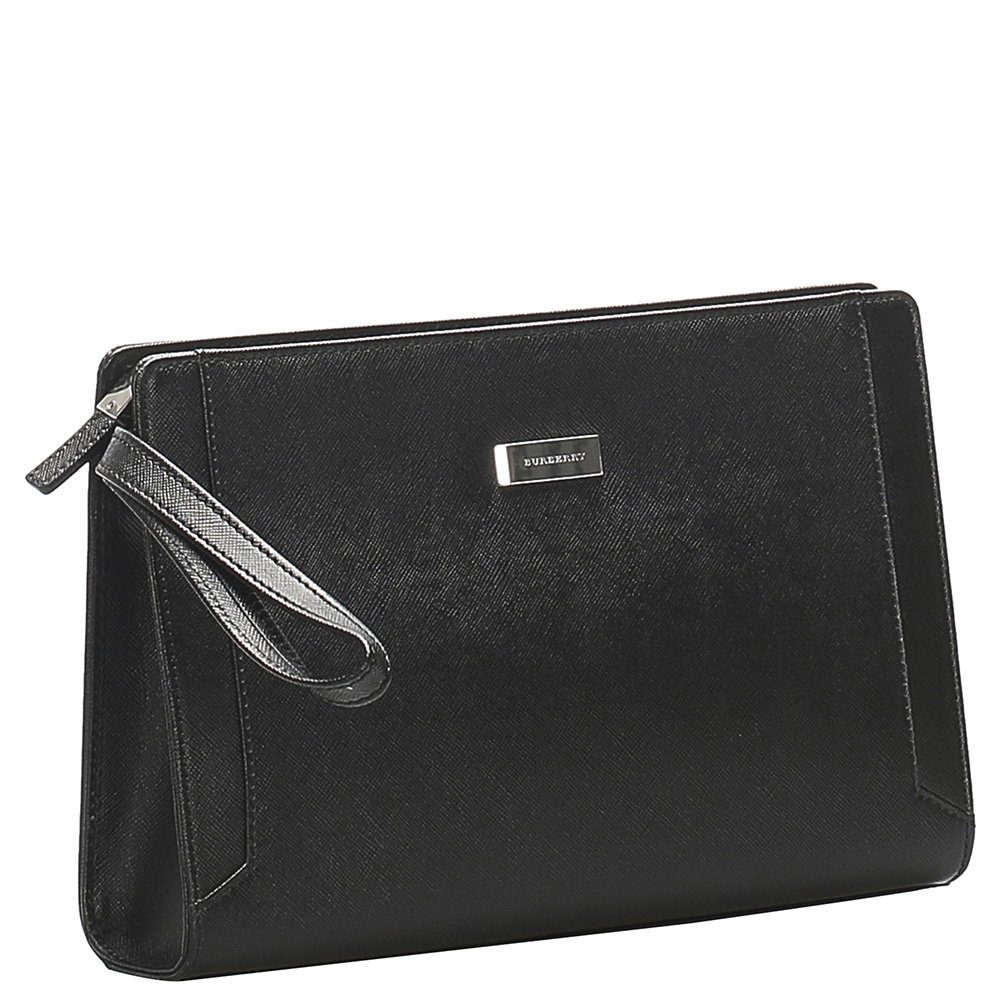 

Burberry Black Calf Leather Vintage Clutch Bag