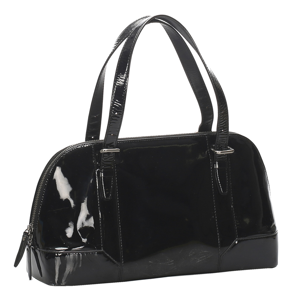 

Burberry Black Patent Leather Shoulder Bag