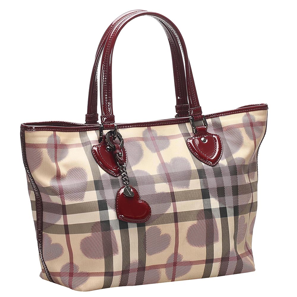 

Burberry House Check Heart Tote Bag, Beige