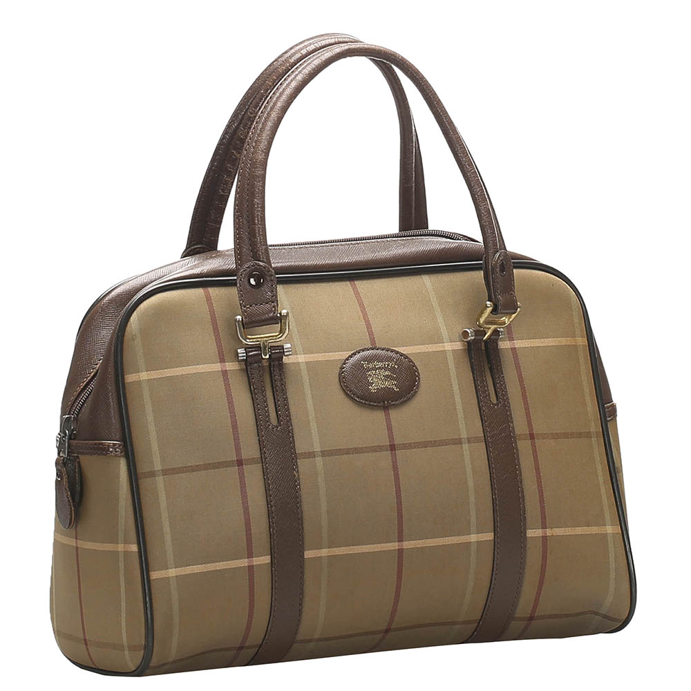 

Burberry Brown Check Canvas Plaid Bag