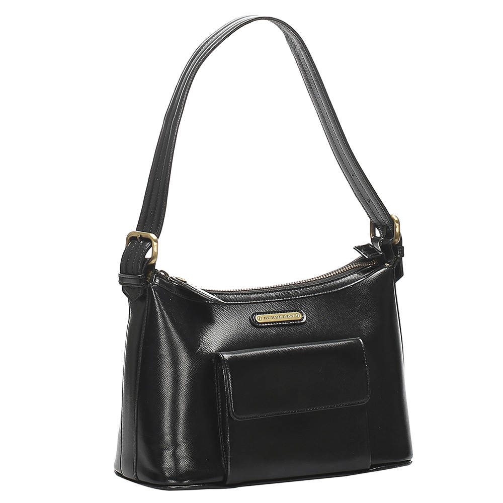 

Burberry Black Leather Vintage Shoulder Bag