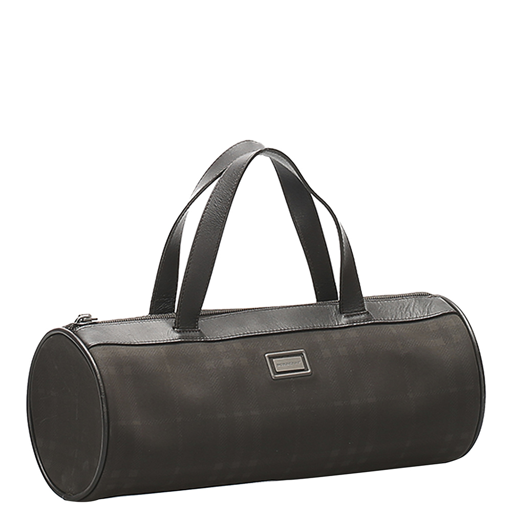

Burberry Brown Smoke Check Canvas Satchel