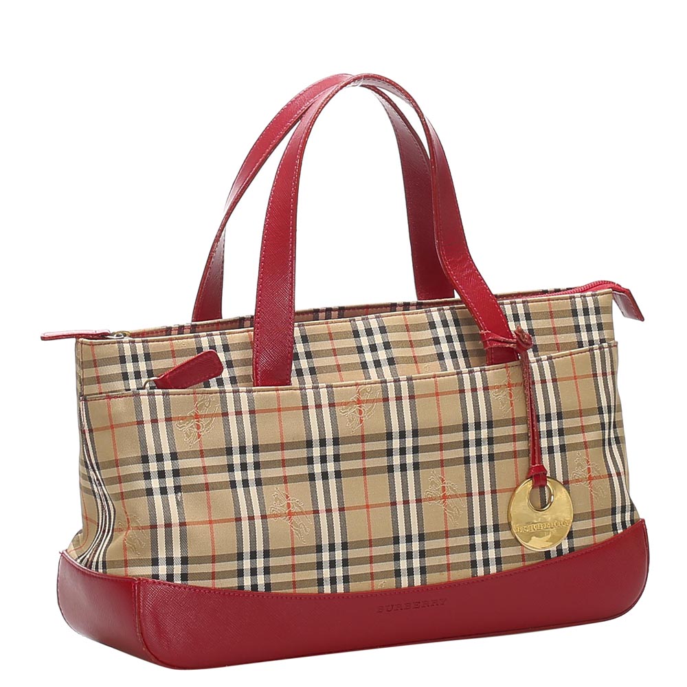 

Burberry Brown/Beige Haymarket Check Canvas Bag