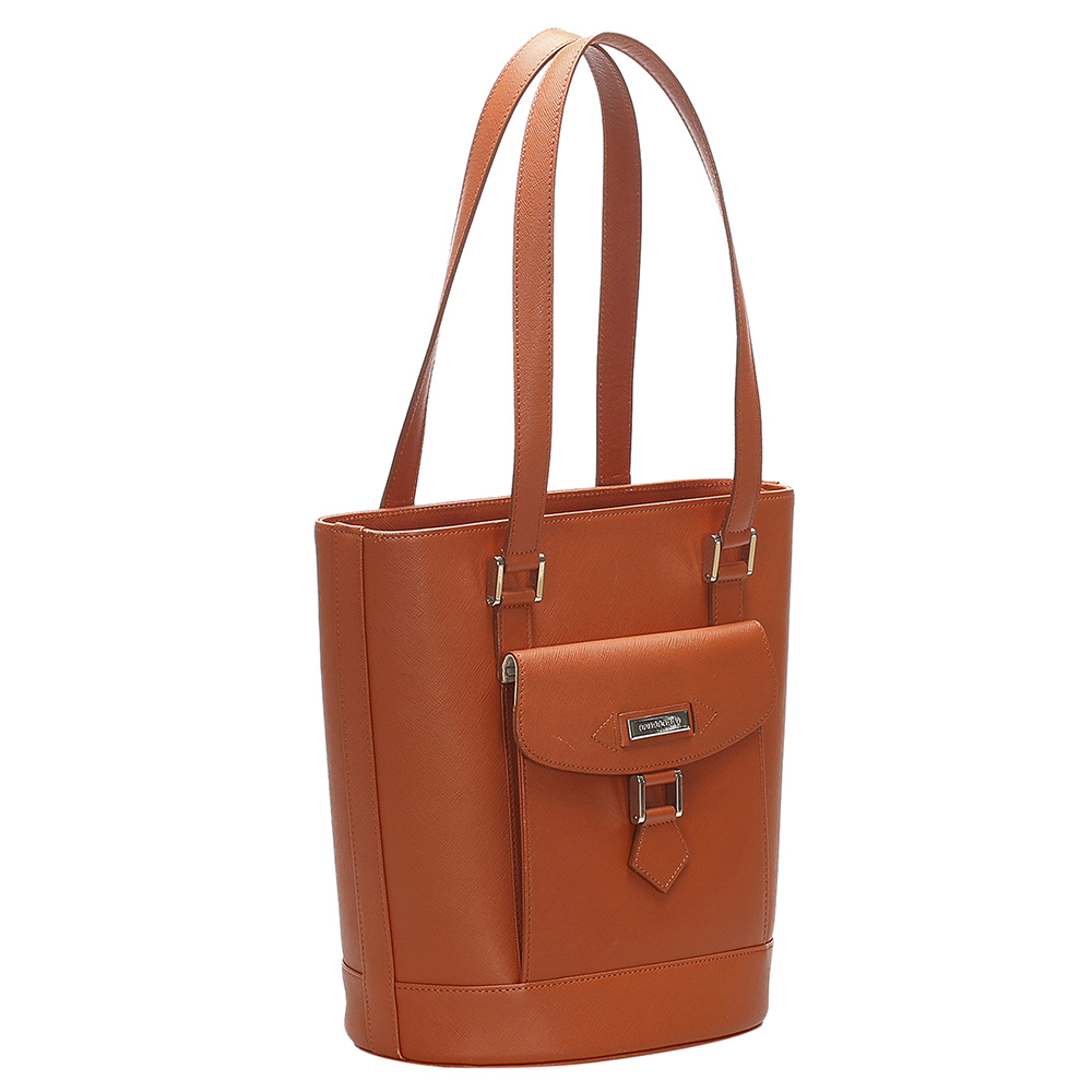 

Burberry Brown Leather Front Pocket Tote Bag