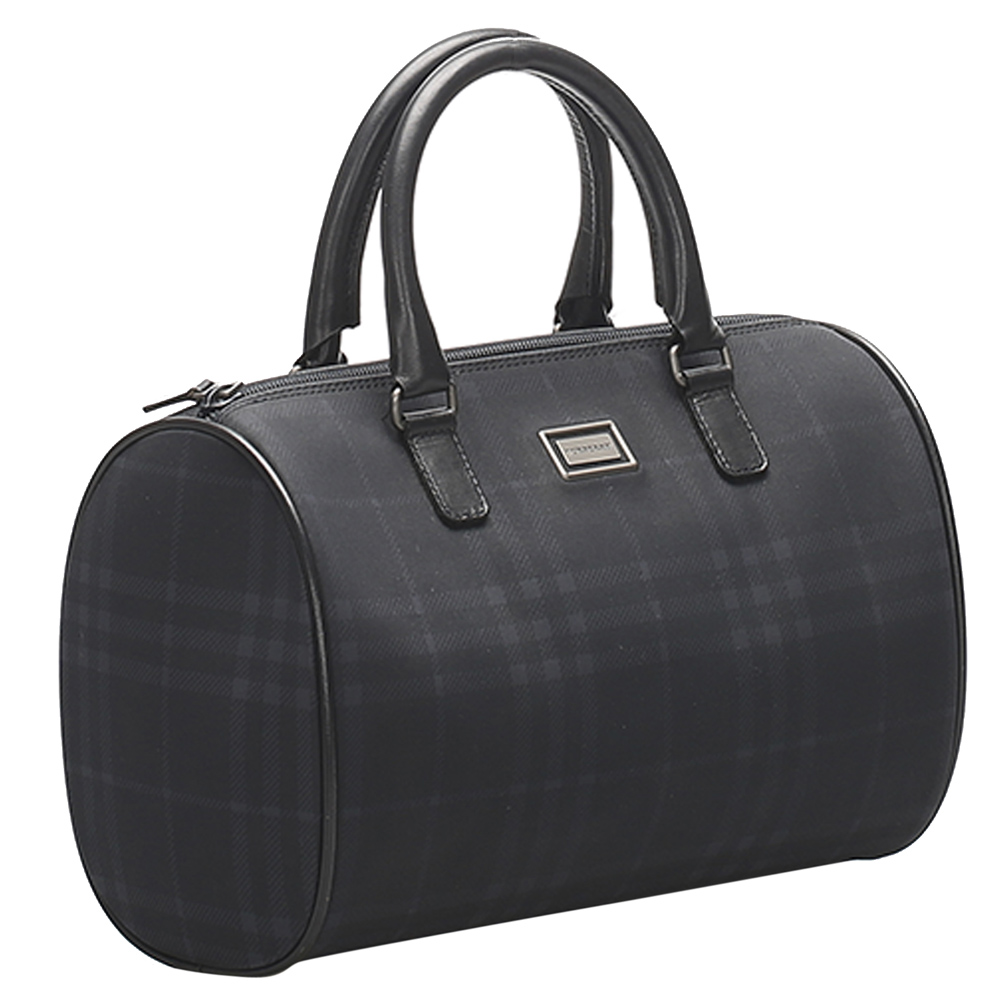 

Burberry Black Coated Canvas Boston Bags