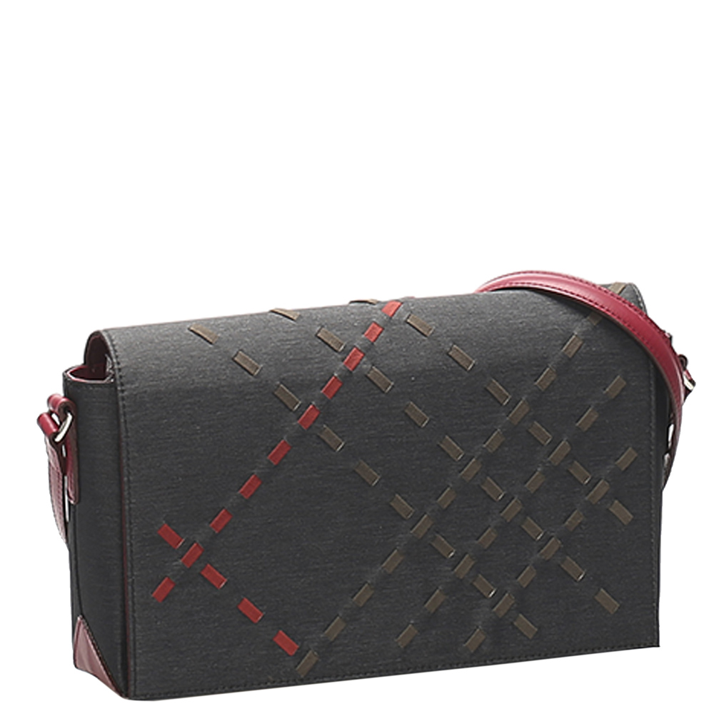 

Burberry Black/Red Canvas Crossbody Bag