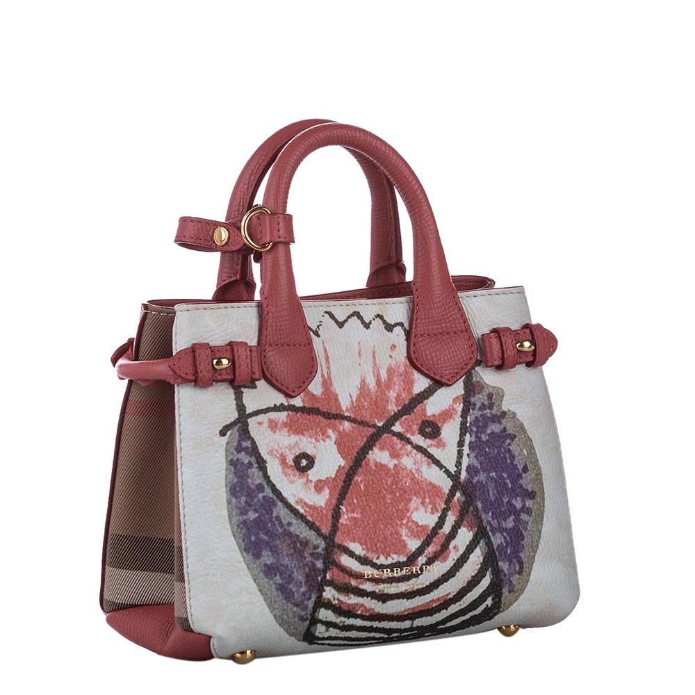 

Burberry Multicolor Pallas Head Print Leather and Canavs Baby Banner Tote Bag